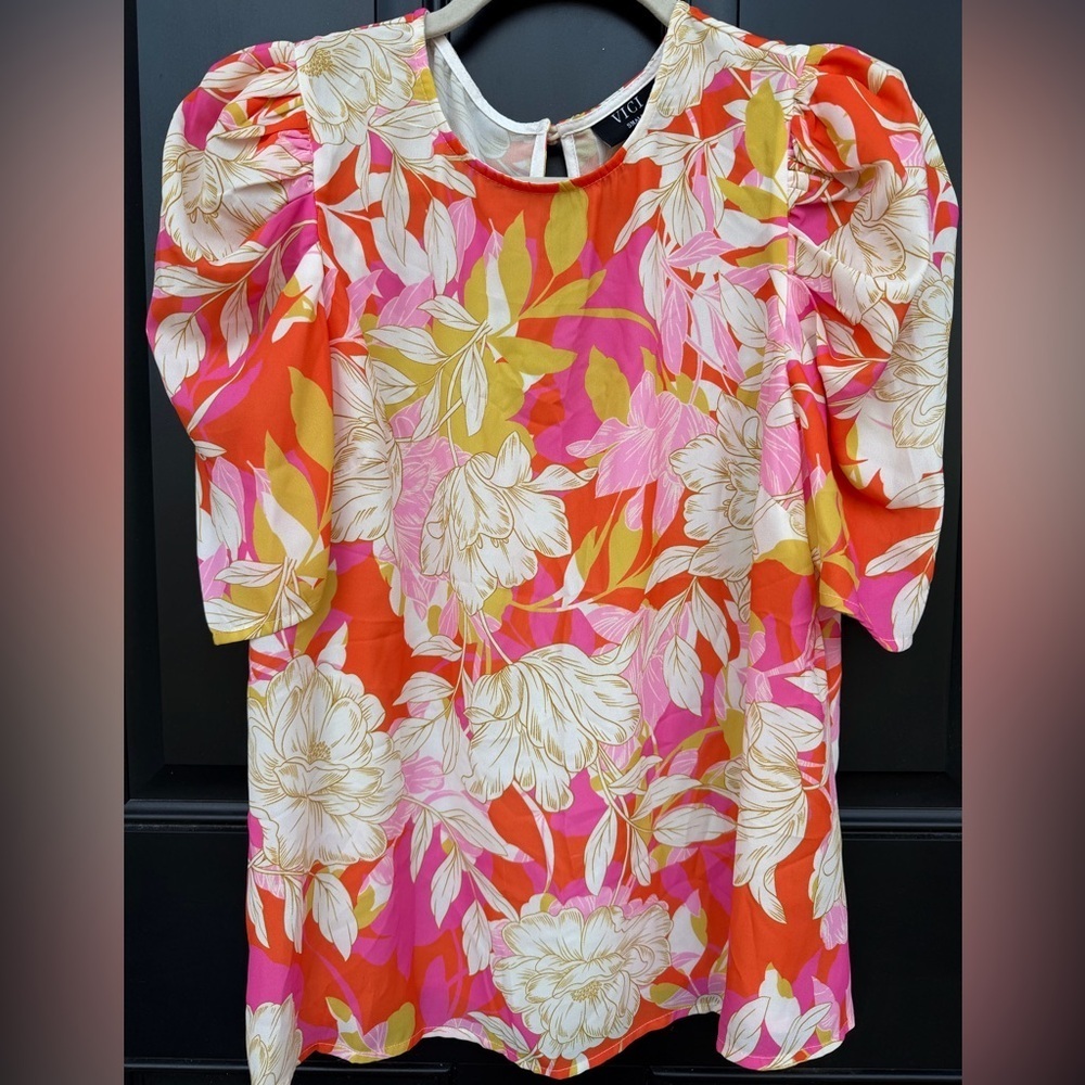 Vici Floral Puff Sleeve Women’s Blouse